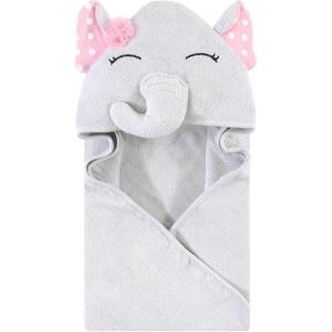 imageHudson Baby Unisex Baby Cotton Animal Face Hooded Towel Chic Bunny One SizeWhite Dots Pretty Elephant