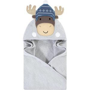 imageHudson Baby Unisex Baby Cotton Animal Face Hooded Towel Chic Bunny One SizeWinter Moose