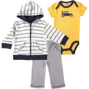 imageHudson Baby Unisex Baby Cotton Hoodie Bodysuit or Tee Top and Pant SetCar