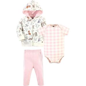 imageHudson Baby Unisex Baby Cotton Hoodie Bodysuit or Tee Top and Pant SetEnchanted Forest Baby