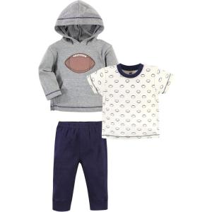 imageHudson Baby Unisex Baby Cotton Hoodie Bodysuit or Tee Top and Pant SetFootball Toddler