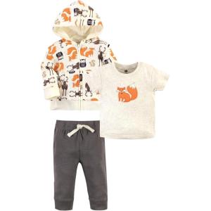 imageHudson Baby Unisex Baby Cotton Hoodie Bodysuit or Tee Top and Pant SetForest Toddler