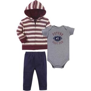 imageHudson Baby Unisex Baby Cotton Hoodie Bodysuit or Tee Top and Pant SetOne Draft Pick Baby