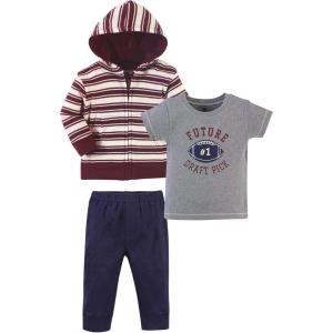 imageHudson Baby Unisex Baby Cotton Hoodie Bodysuit or Tee Top and Pant SetOne Draft Pick Toddler