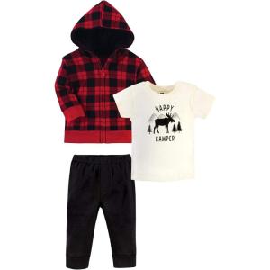 imageHudson Baby Unisex Baby Cotton Hoodie Bodysuit or Tee Top and Pant SetPlaid Moose Toddler