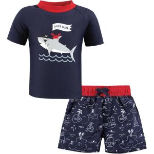 imageHudson Baby Unisex Baby Swim Rashguard SetAhoy Mate Shark
