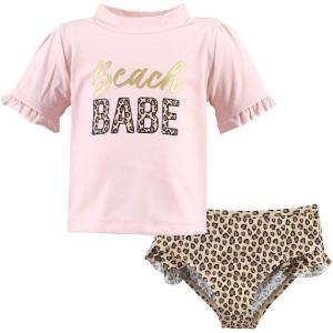 imageHudson Baby Unisex Baby Swim Rashguard SetBeach Babe