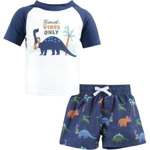 imageHudson Baby Unisex Baby Swim Rashguard SetBeach Vibe Dino
