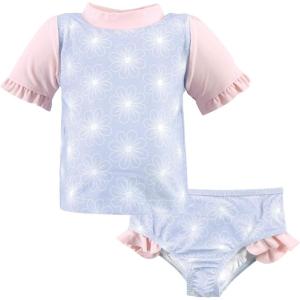 imageHudson Baby Unisex Baby Swim Rashguard SetBlue Floral