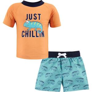 imageHudson Baby Unisex Baby Swim Rashguard SetChameleon