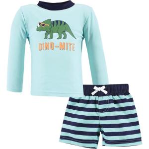 imageHudson Baby Unisex Baby Swim Rashguard SetDinomite