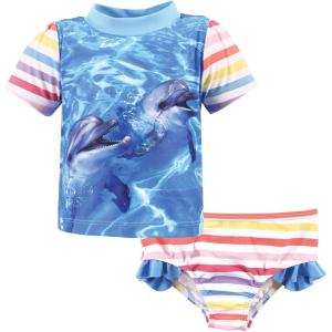 imageHudson Baby Unisex Baby Swim Rashguard SetGirl Dolphin