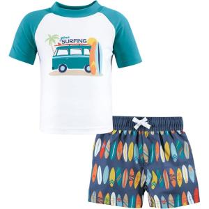 imageHudson Baby Unisex Baby Swim Rashguard SetGone Surfing