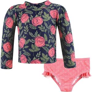 imageHudson Baby Unisex Baby Swim Rashguard SetLeafy Floral