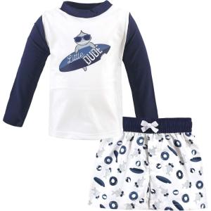 imageHudson Baby Unisex Baby Swim Rashguard SetLittle Dude