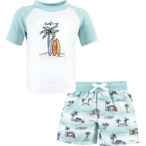 imageHudson Baby Unisex Baby Swim Rashguard SetMint Surfer
