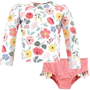 imageHudson Baby Unisex Baby Swim Rashguard SetModern Botanical