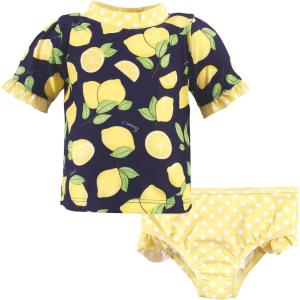 imageHudson Baby Unisex Baby Swim Rashguard SetNavy Lemons