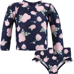 imageHudson Baby Unisex Baby Swim Rashguard SetNavy Rose