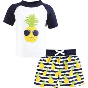 imageHudson Baby Unisex Baby Swim Rashguard SetPineapple
