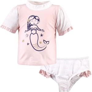 imageHudson Baby Unisex Baby Swim Rashguard SetPink Mermaid
