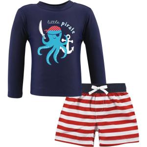 imageHudson Baby Unisex Baby Swim Rashguard SetPirate Octopus