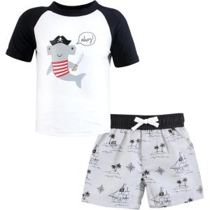 imageHudson Baby Unisex Baby Swim Rashguard SetPirate Shark