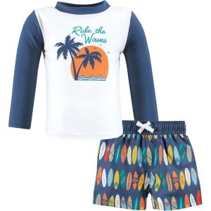 imageHudson Baby Unisex Baby Swim Rashguard SetRide the Waves