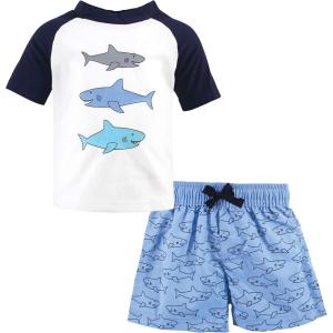imageHudson Baby Unisex Baby Swim Rashguard SetSharks