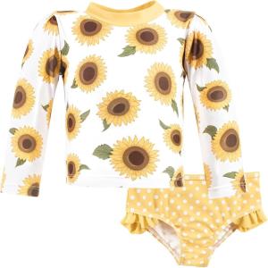 imageHudson Baby Unisex Baby Swim Rashguard SetSunflower