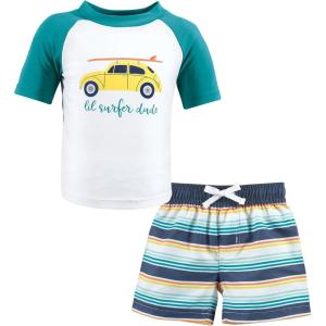 imageHudson Baby Unisex Baby Swim Rashguard SetSurfer Dude