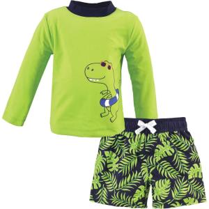 imageHudson Baby Unisex Baby Swim Rashguard SetSwim Dinosaur