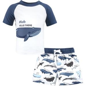 imageHudson Baby Unisex Baby Swim Rashguard SetWhale Hello There
