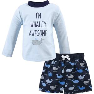 imageHudson Baby Unisex Baby Swim Rashguard SetWhaley Awesome