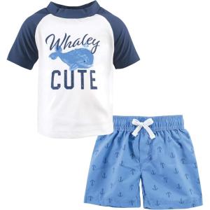 imageHudson Baby Unisex Baby Swim Rashguard SetWhaley Cute