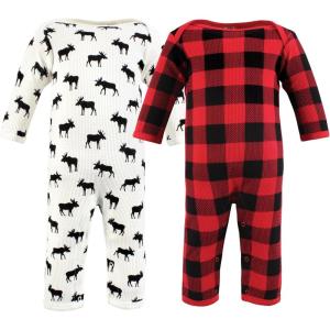 imageHudson Baby Unisex Baby Thermal coveralls Acorn BotanicalBuffalo Plaid Moose