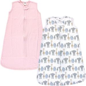 imageHudson Baby Unisex Baby Interlock Cotton Sleeveless Sleeping BagPink Safari