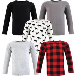imageHudson Baby Unisex Baby Thermal Long Sleeve TeesBuffalo Plaid Moose