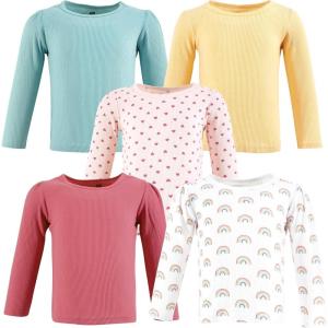 imageHudson Baby Unisex Baby Thermal Long Sleeve TeesCreative Rainbows