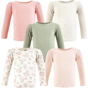 imageHudson Baby Unisex Baby Thermal Long Sleeve TeesSoft Pink Sage Rose