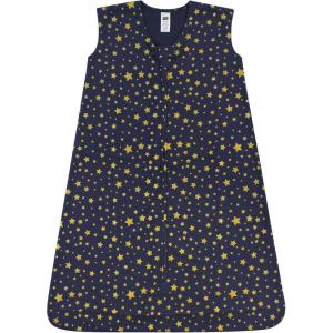 imageHudson Baby Unisex BabyCotton Sleeveless Wearable Sleeping Bag Sack BlanketGold Navy Star