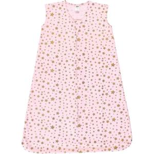 imageHudson Baby Unisex BabyCotton Sleeveless Wearable Sleeping Bag Sack BlanketGold Pink Star