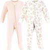 imageHudson Baby Unisex Baby Thermal Zipper Sleep and Play 2pkSoft Pink Sage Rose