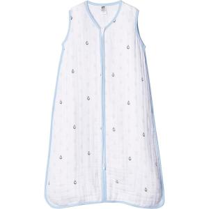 imageHudson Baby Unisex BabyMuslin Cotton Sleeveless Wearable Sleeping Bag Sack BlanketBlue Anchors