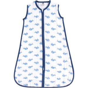 imageHudson Baby Unisex BabyMuslin Cotton Sleeveless Wearable Sleeping Bag Sack BlanketBlue Whale