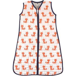 imageHudson Baby Unisex BabyMuslin Cotton Sleeveless Wearable Sleeping Bag Sack BlanketFoxes