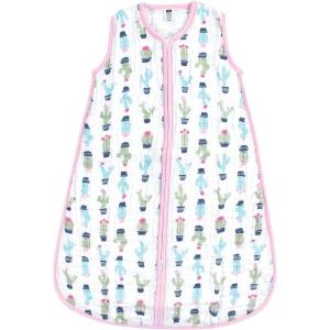 imageHudson Baby Unisex BabyMuslin Cotton Sleeveless Wearable Sleeping Bag Sack BlanketGirl Cactus