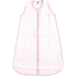 imageHudson Baby Unisex BabyMuslin Cotton Sleeveless Wearable Sleeping Bag Sack BlanketPink Stars