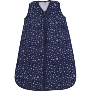 imageHudson Baby Unisex BabyMuslin Cotton Sleeveless Wearable Sleeping Bag Sack BlanketSilverNavy Star