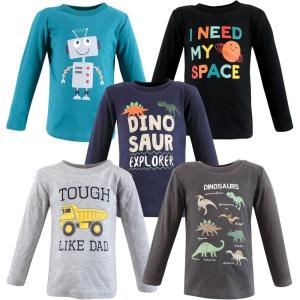 imageHudson Baby Baby Long Sleeve TShirtsDino Truck Robot